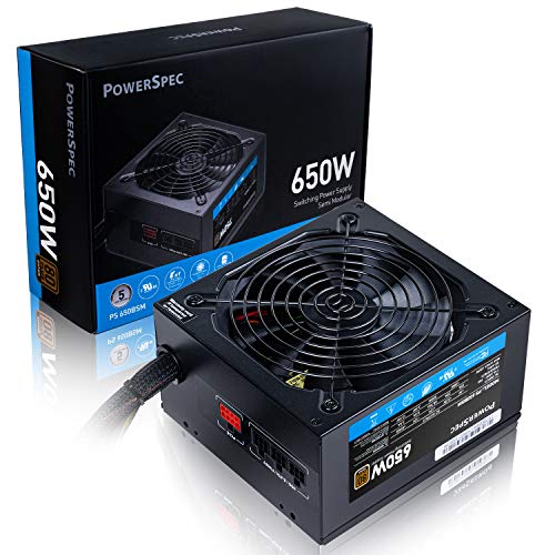 PowerSpec PS 650BSM 650 W 80+ Bronze Certified Semi-modular ATX Power Supply