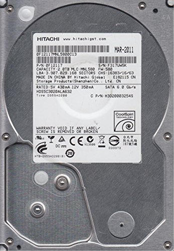 Hitachi 5K3000 2 TB 3.5" 5400 RPM Internal Hard Drive