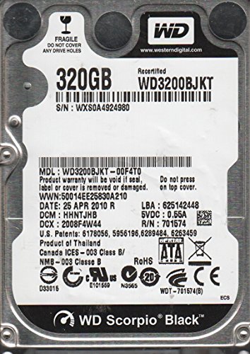 Western Digital Scorpio Black 320 GB 2.5" 7200 RPM Internal Hard Drive