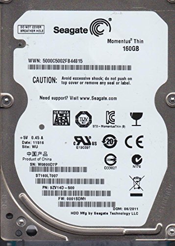 Seagate Momentus Thin 160 GB 2.5" 7200 RPM Internal Hard Drive